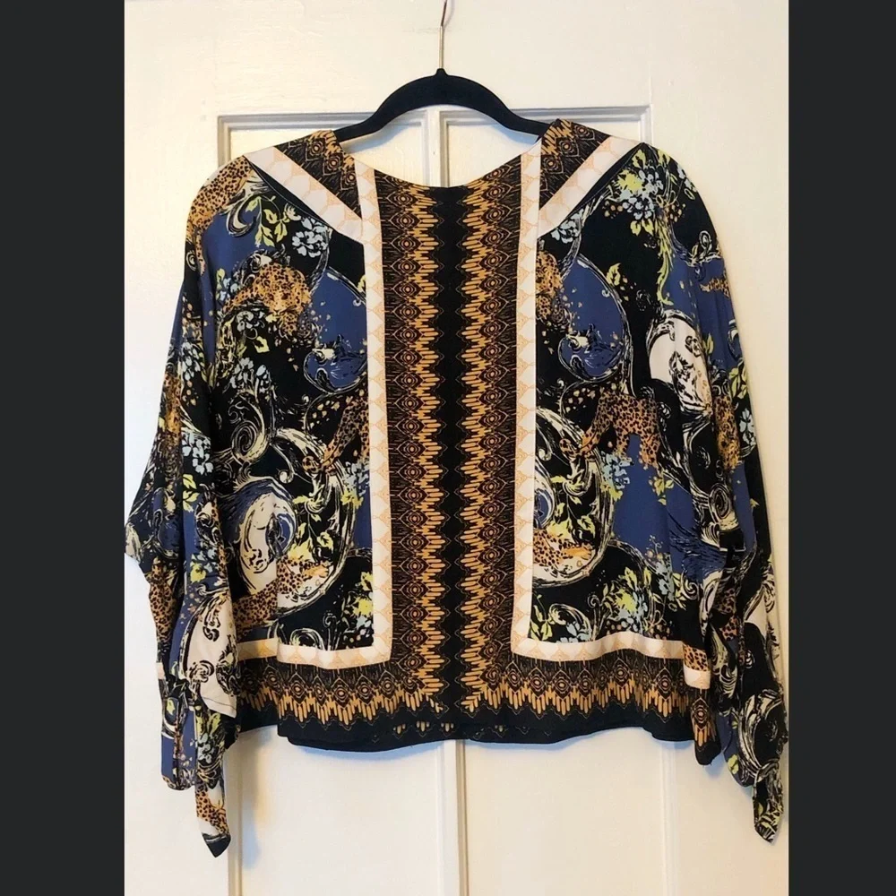 Free People Catch Me if You Can Leopard Blouse XS